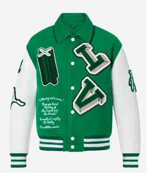 lv green jacket|louis vuitton varsity jacket blue.